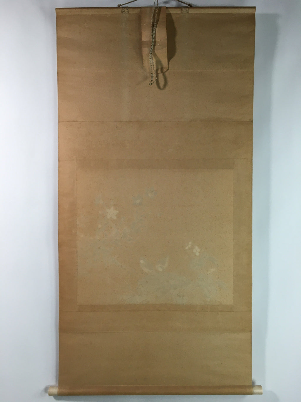 Japanese Hanging Scroll Vtg Kakejiku Kakemono Small Birds Flower SC722