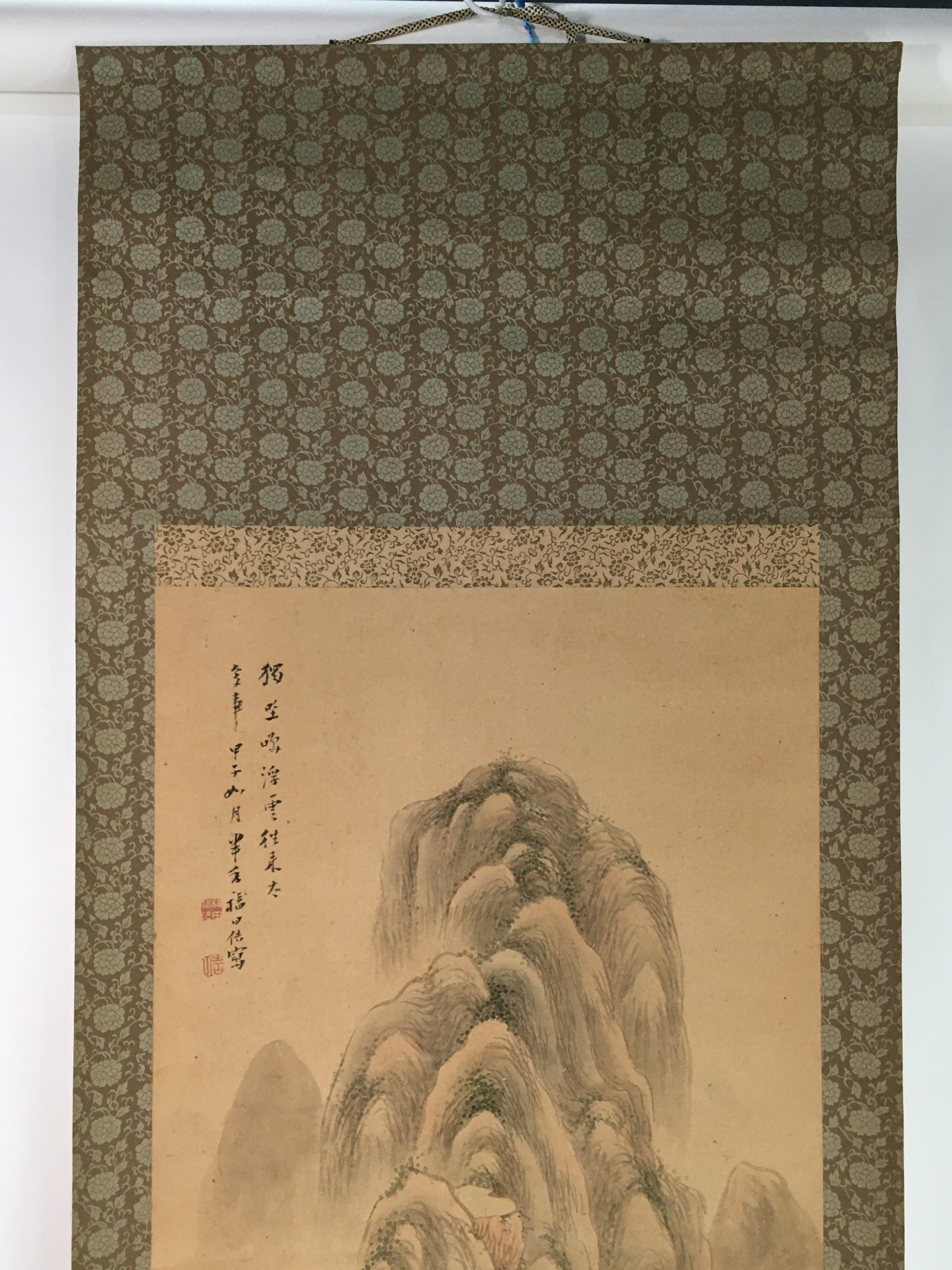 Japanese Hanging Scroll Vtg Kakejiku Kakemono Spring Mountain SC750