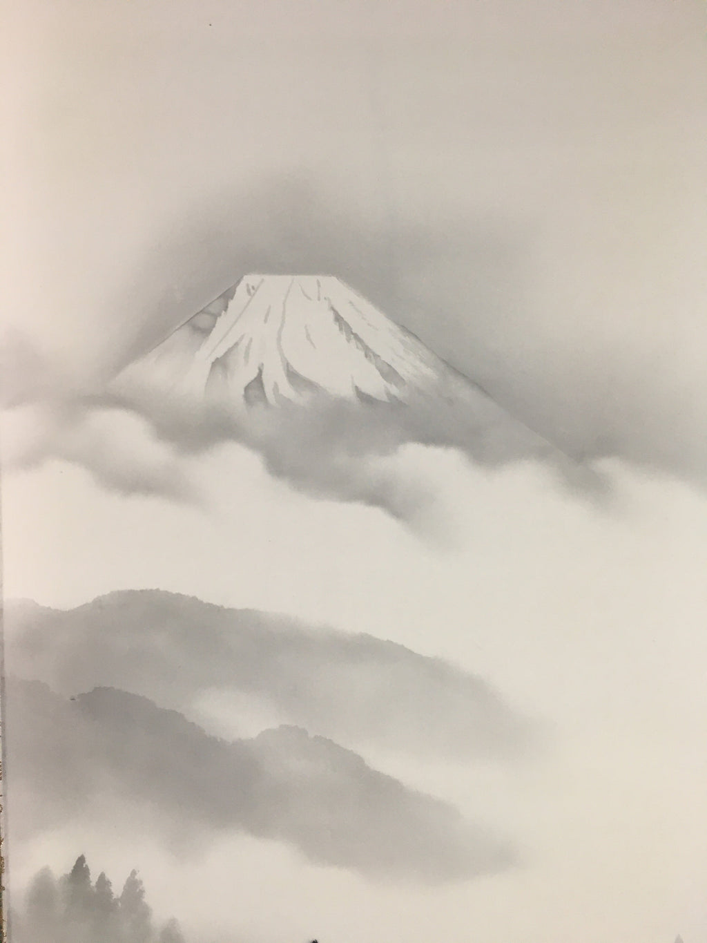Japanese Hanging Scroll Vtg Kakejiku Kakemono Suiboku-Gan Mountains SC732