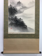 Japanese Hanging Scroll Vtg Kakejiku Kakemono Suiboku-Gan Mountains SC732