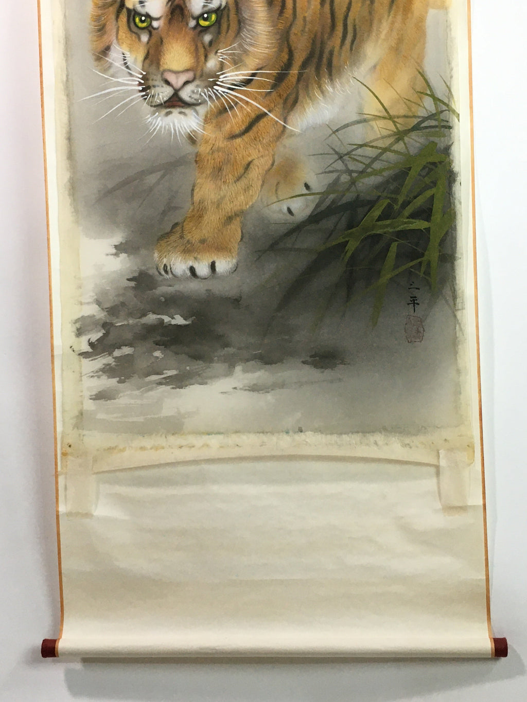 Japanese Hanging Scroll Vtg Kakejiku Kakemono Tiger Painting SC753