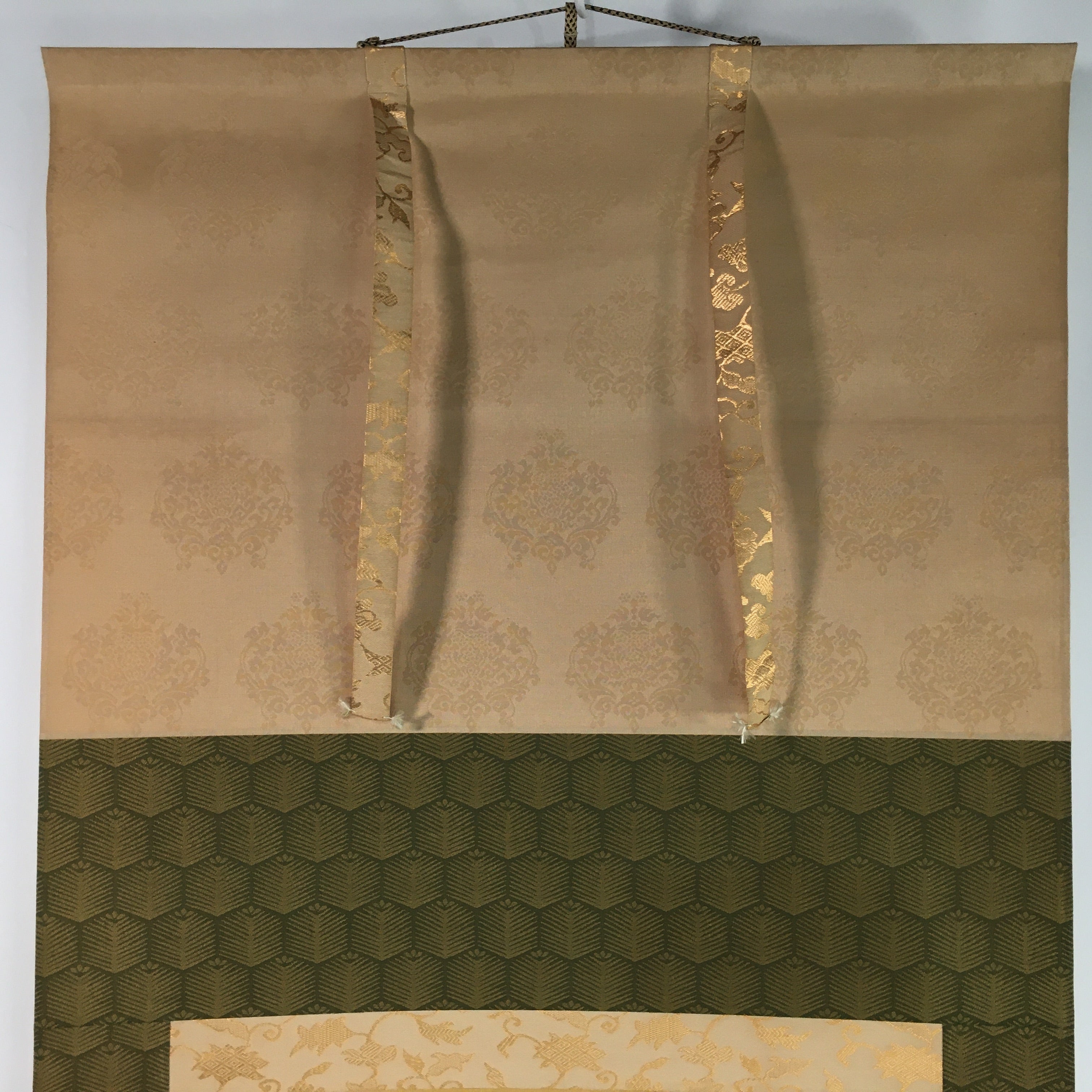 Japanese Hanging Scroll Vtg Kakejiku Kakemono Two Cranes Pine Tree Sun SC700
