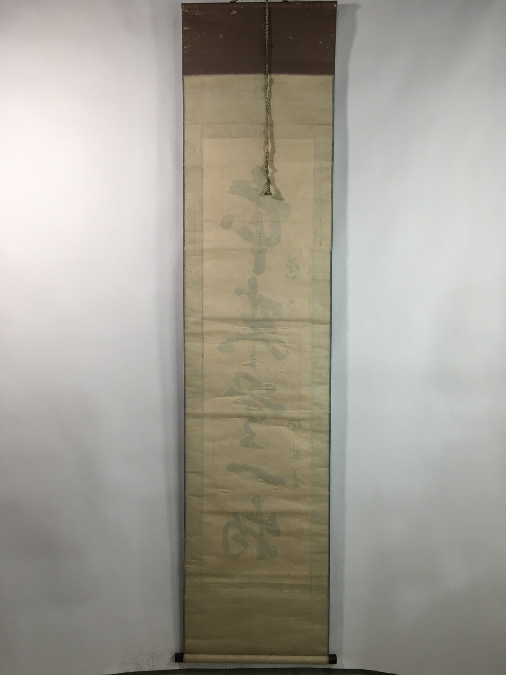 Japanese Hanging Scroll Vtg Kakejiku Kakemono Zen Words Calligraphy SC707