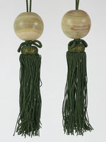 Japanese Hanging Scroll Weights Vtg Fuchin Agate Stone Green Tassel FC305