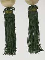 Japanese Hanging Scroll Weights Vtg Fuchin Agate Stone Green Tassel FC305