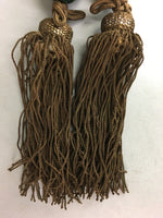 Japanese Hanging Scroll Weights Vtg Fuchin Marble Stone Brown Tassel FC207