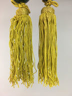 Japanese Hanging Scroll Weights Vtg Fuchin Marble Stone Gold Tassel FC203