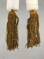 Japanese Hanging Scroll Weights Vtg Fuchin Marble Stone Gold Tassel FC264