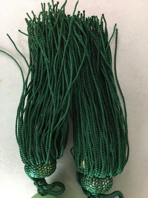 Japanese Hanging Scroll Weights Vtg Fuchin Marble Stone Green Tassel FC191