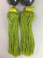 Japanese Hanging Scroll Weights Vtg Fuchin Marble Stone Green Tassel FC220