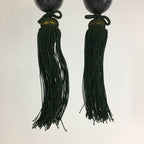 Japanese Hanging Scroll Weights Vtg Fuchin Marble Stone Green Tassel FC286