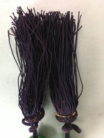 Japanese Hanging Scroll Weights Vtg Fuchin Marble Stone Purple Tassel FC189