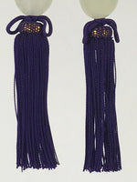 Japanese Hanging Scroll Weights Vtg Fuchin Marble Stone Purple Tassel FC304