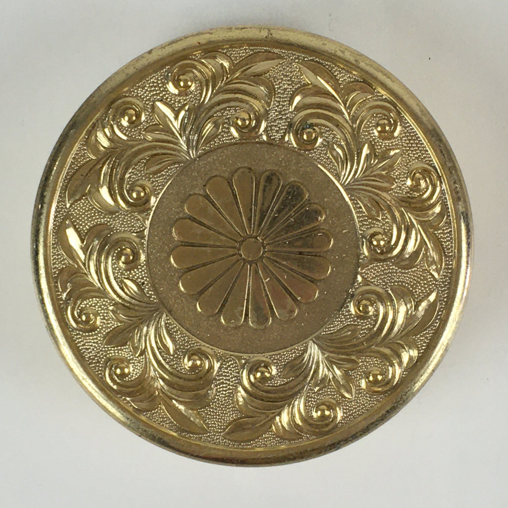 Japanese Hanko Ink pad Case Gold Chrysanthemum Crest Red 24KGP Shuniku JK396