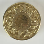 Japanese Hanko Ink pad Case Gold Chrysanthemum Crest Red 24KGP Shuniku JK396