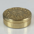 Japanese Hanko Ink pad Case Gold Chrysanthemum Crest Red 24KGP Shuniku JK396