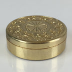 Japanese Hanko Ink pad Case Gold Chrysanthemum Crest Red 24KGP Shuniku JK396