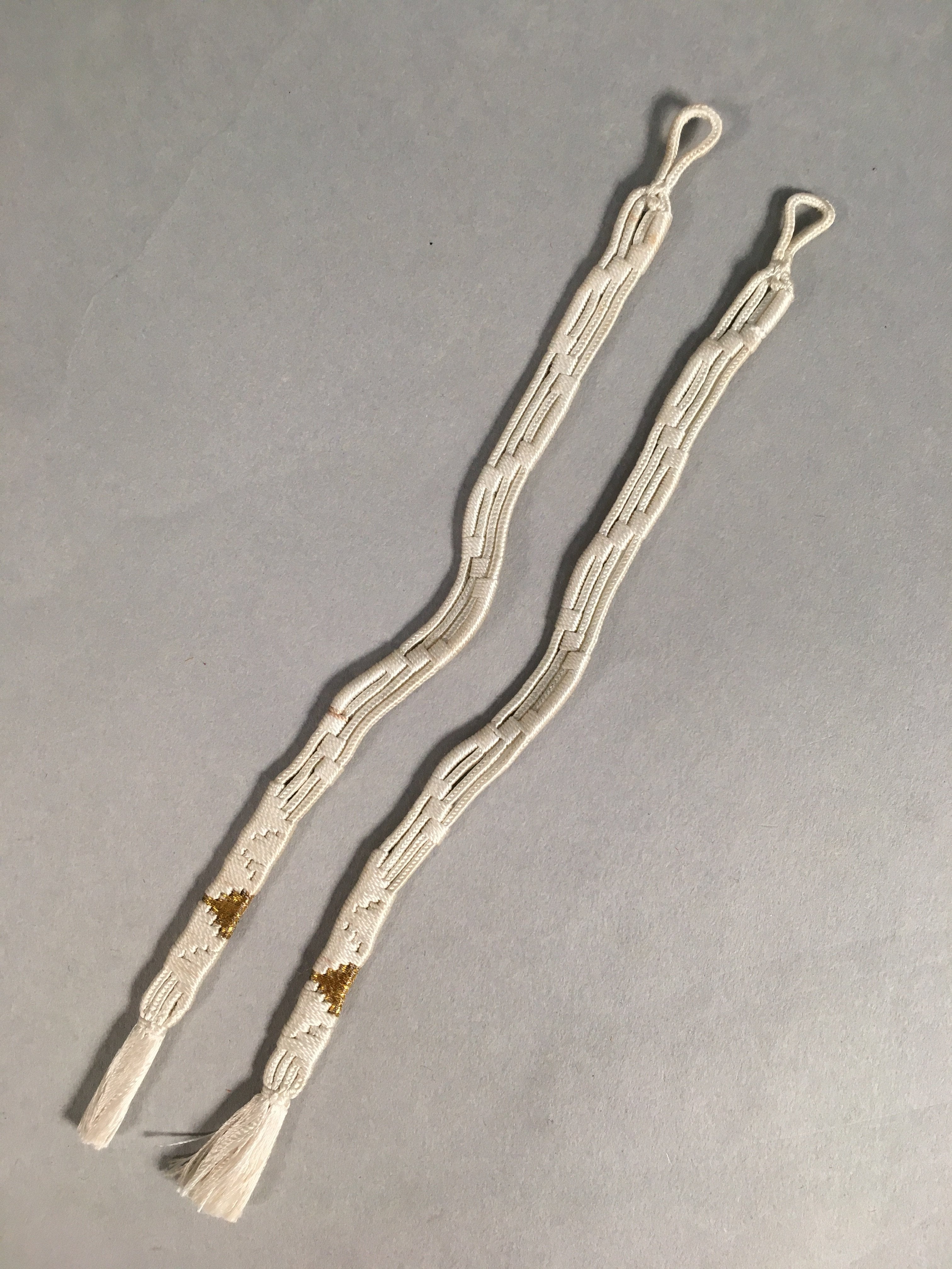 Japanese Haori-Himo Pair Kimono Accessory Silk Kumihimo Vtg 17.5cm Rope OJ155
