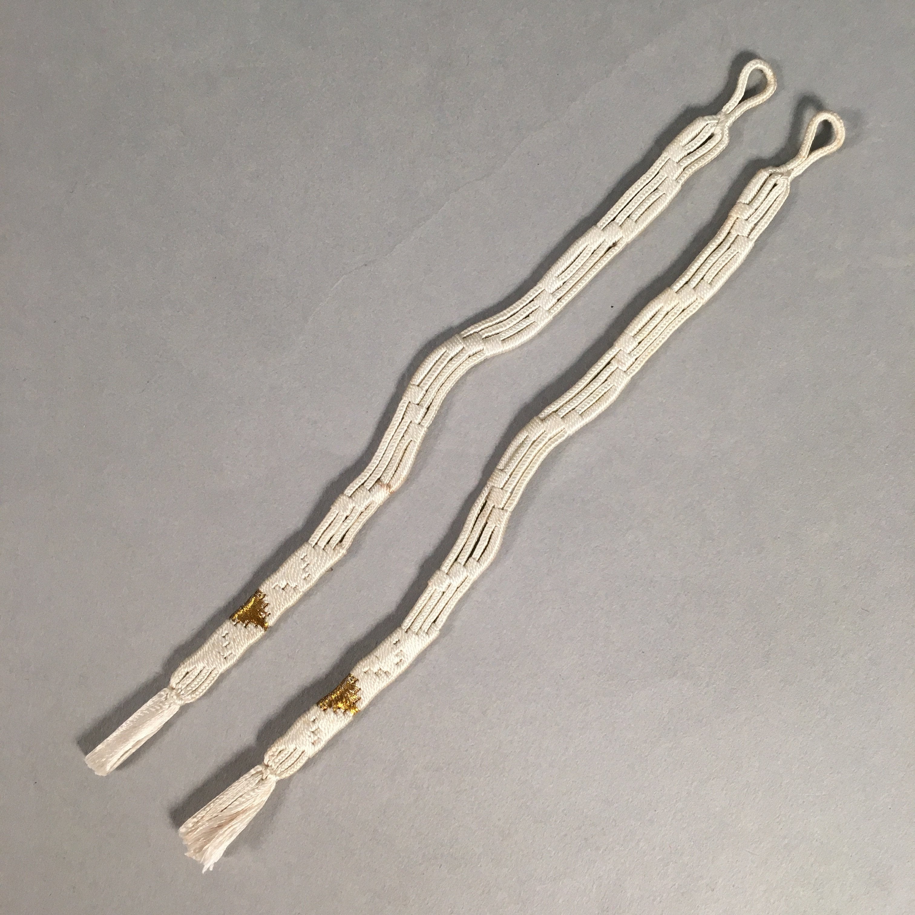 Japanese Haori-Himo Pair Kimono Accessory Silk Kumihimo Vtg 17.5cm Rope OJ155