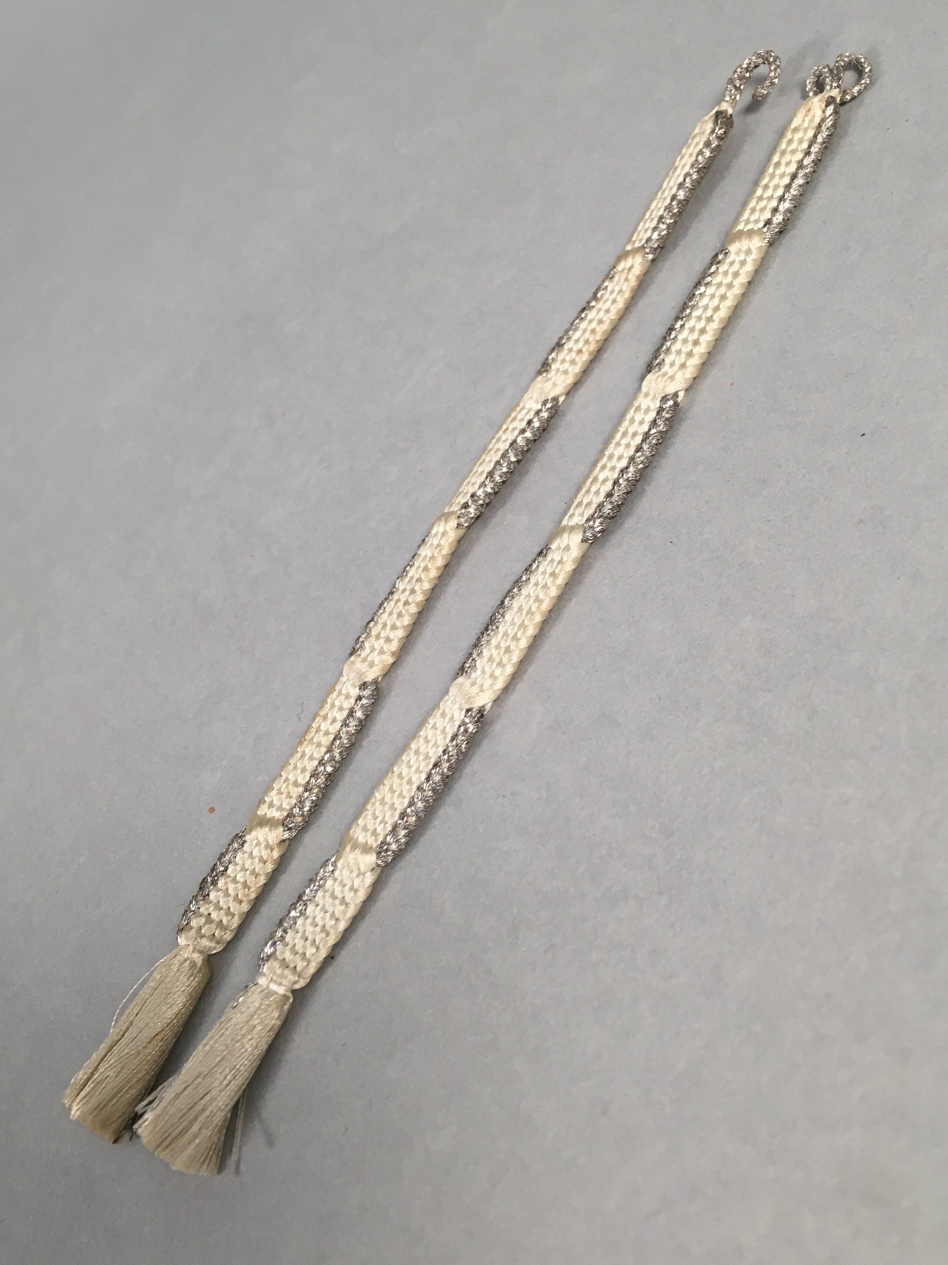 Japanese Haori-Himo Pair Kimono Accessory Silk Kumihimo Vtg 17cm Rope OJ157