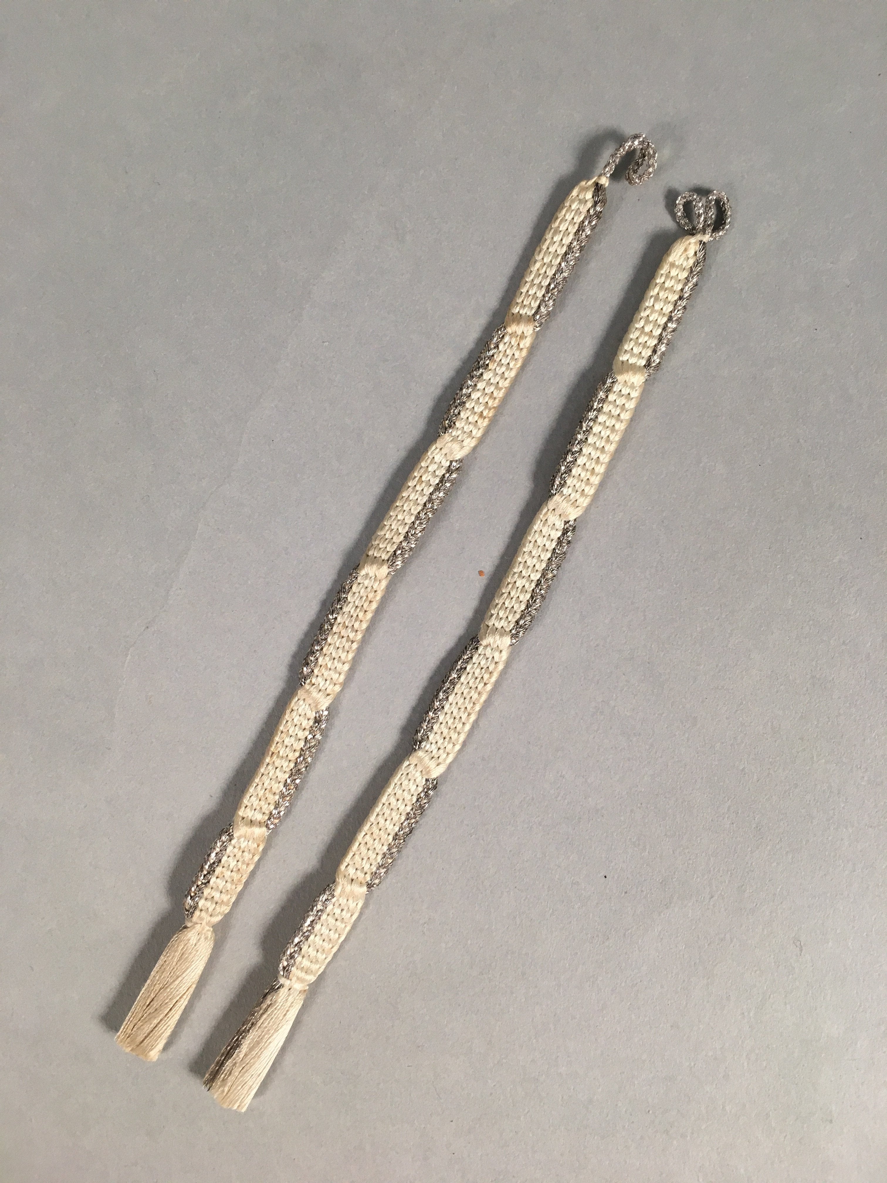 Japanese Haori-Himo Pair Kimono Accessory Silk Kumihimo Vtg 17cm Rope OJ157