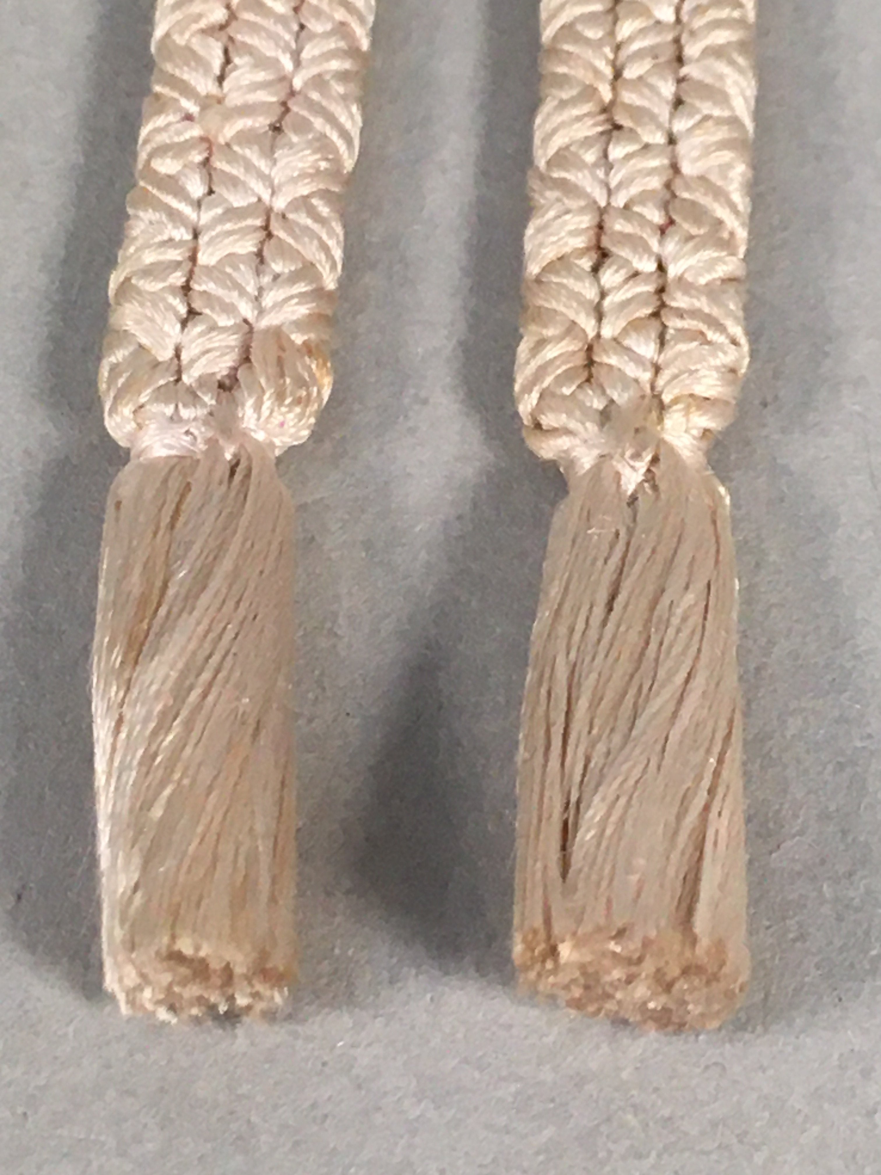 Japanese Haori-Himo Pair Kimono Accessory Silk Kumihimo Vtg 18cm Rope OJ153
