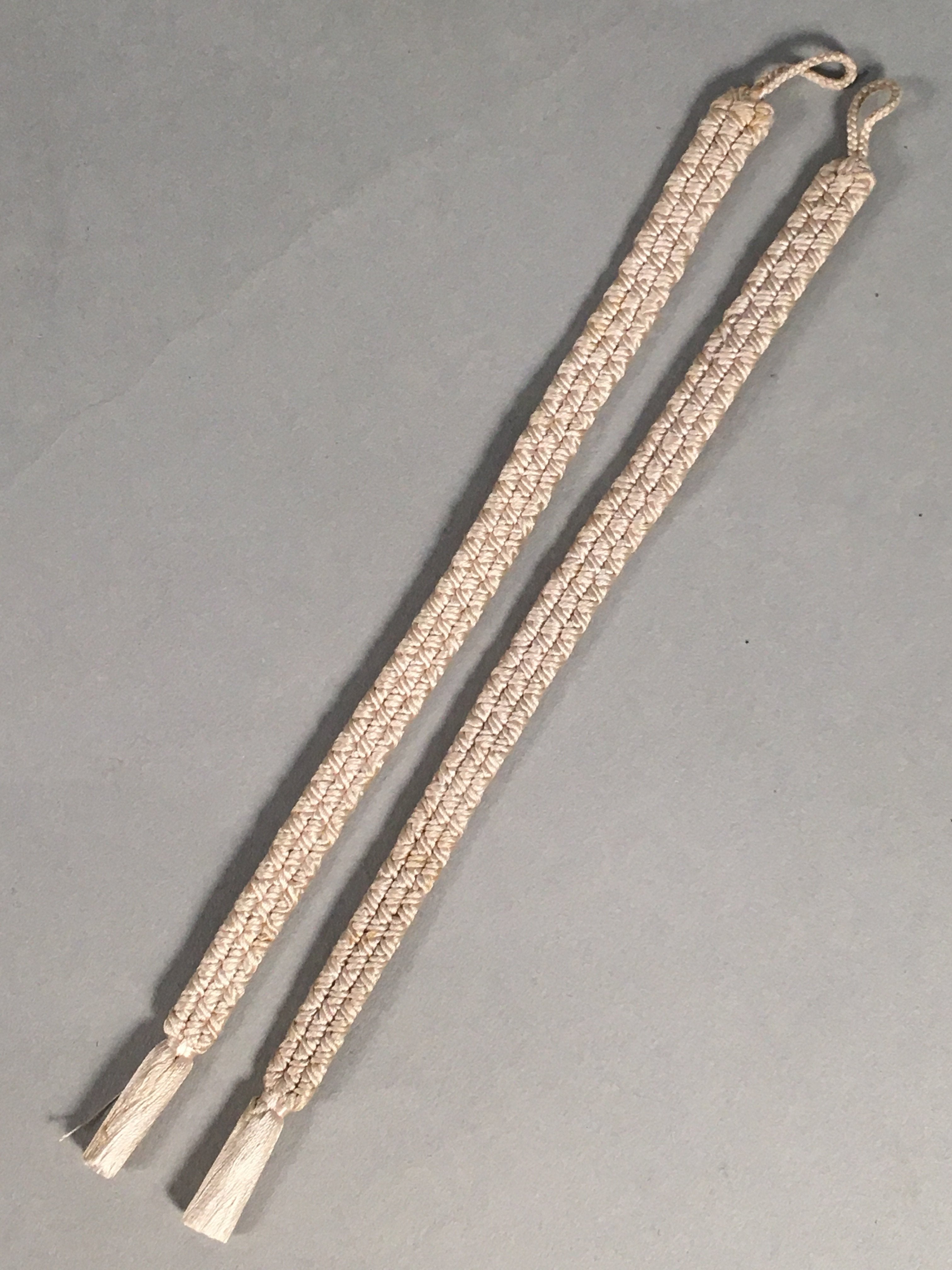 Japanese Haori-Himo Pair Kimono Accessory Silk Kumihimo Vtg 18cm Rope OJ153