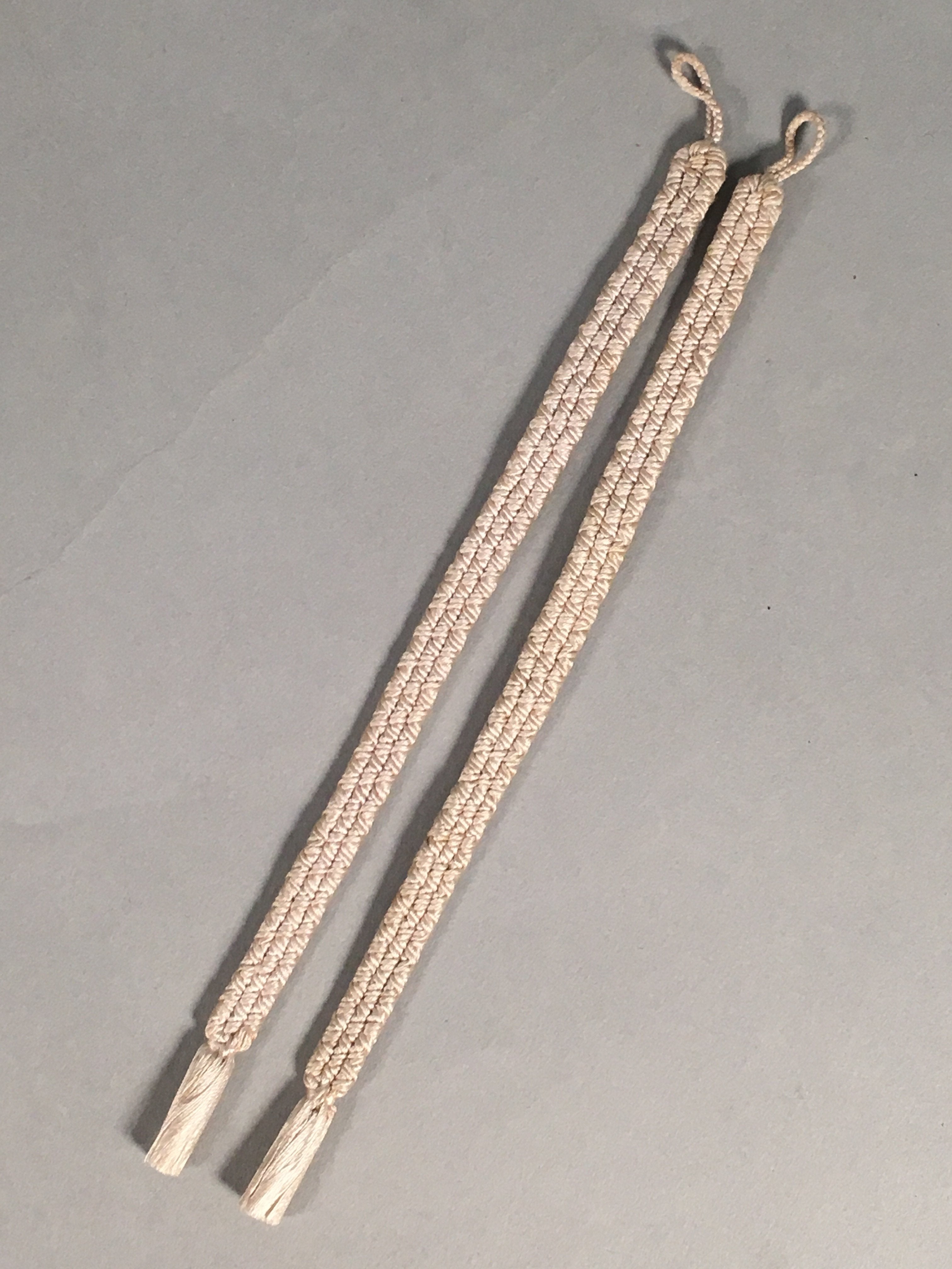 Japanese Haori-Himo Pair Kimono Accessory Silk Kumihimo Vtg 18cm Rope OJ153