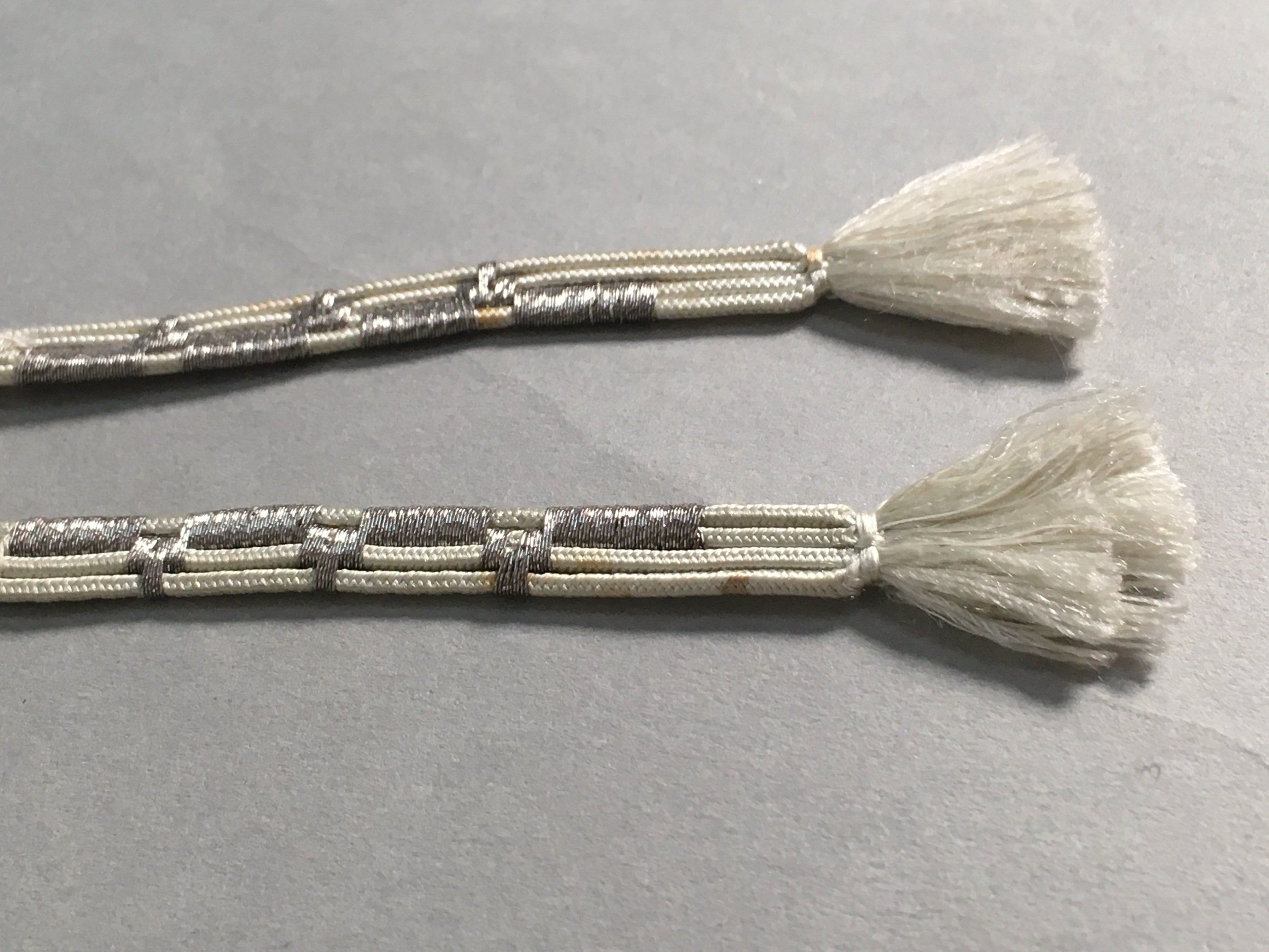 Japanese Haori-Himo Pair Kimono Accessory Silk Kumihimo Vtg 18cm Rope OJ154