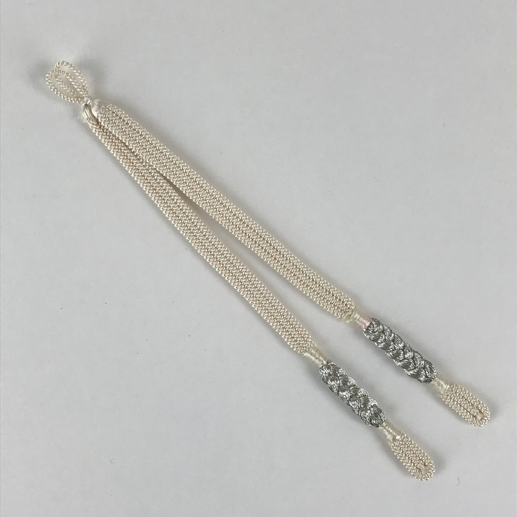Japanese Haori Himo Ties Kimono Jacket Kimono Accessory Silk White String OJ185