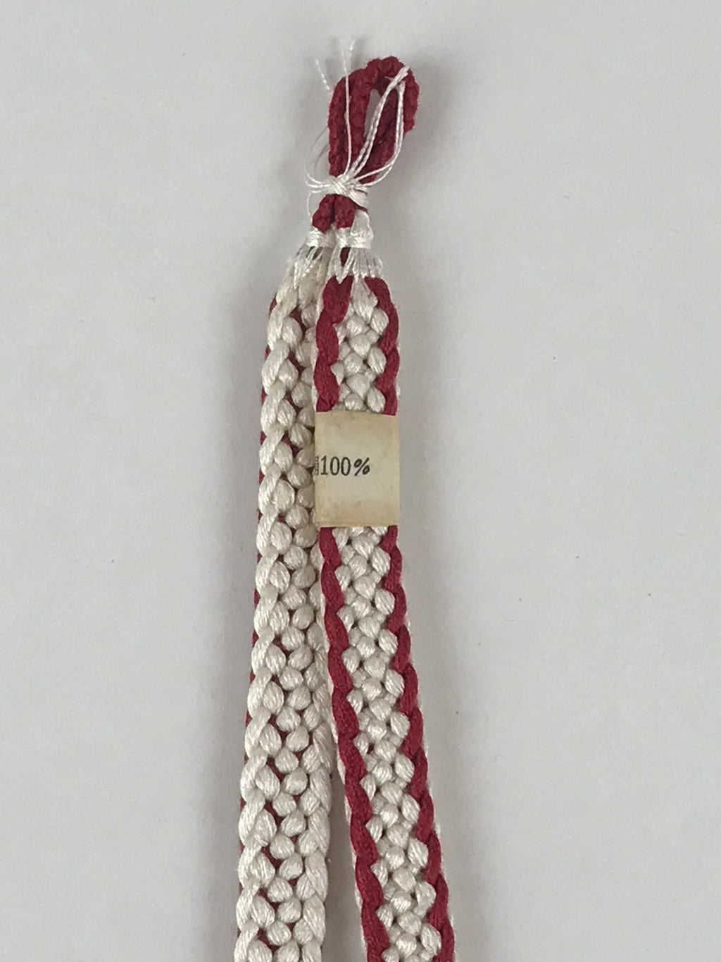 Japanese Haori Himo Ties Kimono Jacket Vtg Kimono Accessory Silk White Red OJ189
