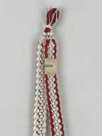 Japanese Haori Himo Ties Kimono Jacket Vtg Kimono Accessory Silk White Red OJ189