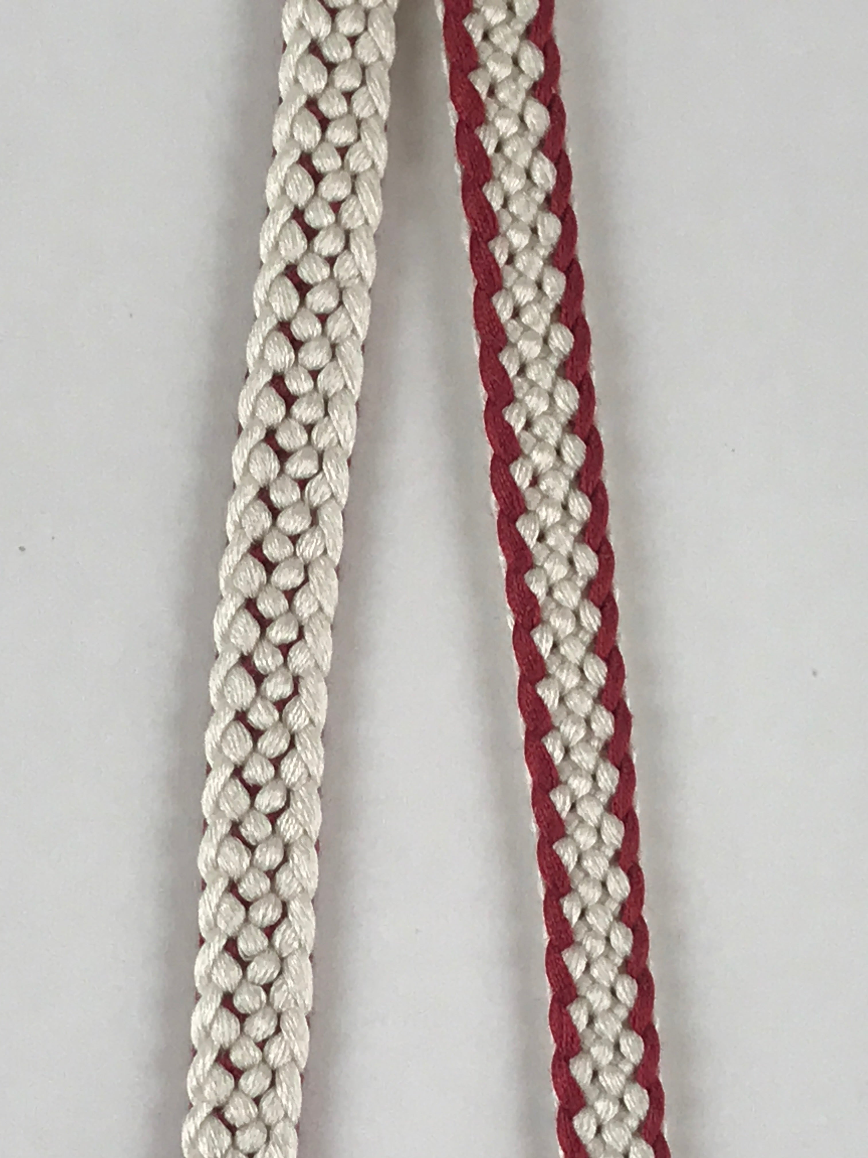 Japanese Haori Himo Ties Kimono Jacket Vtg Kimono Accessory Silk White Red OJ189