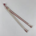 Japanese Haori Himo Ties Kimono Jacket Vtg Kimono Accessory Silk White Red OJ189