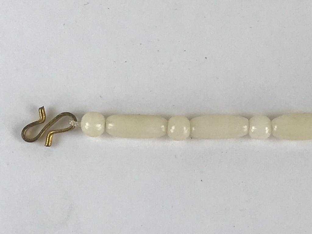 Japanese Haori Himo White Carved Beads Kimono Jacket Vtg Kimono Accessory OJ191