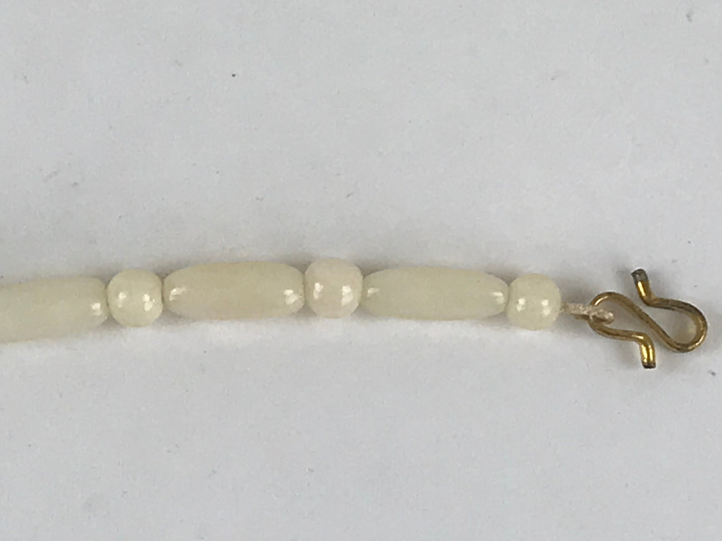 Japanese Haori Himo White Carved Beads Kimono Jacket Vtg Kimono Accessory OJ191