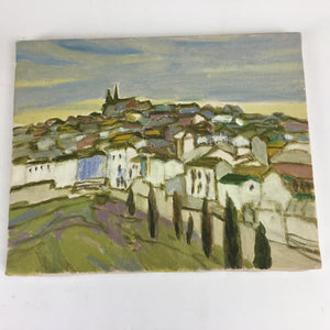 Japanese Hillside Houses Oil Painting Picture Unframed Yoshihiro Hagino FL38