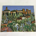 Japanese Hillside Town Art Oil Painting Picture Unframed Yoshihiro Hagino FL37