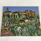 Japanese Hillside Town Art Oil Painting Picture Unframed Yoshihiro Hagino FL37