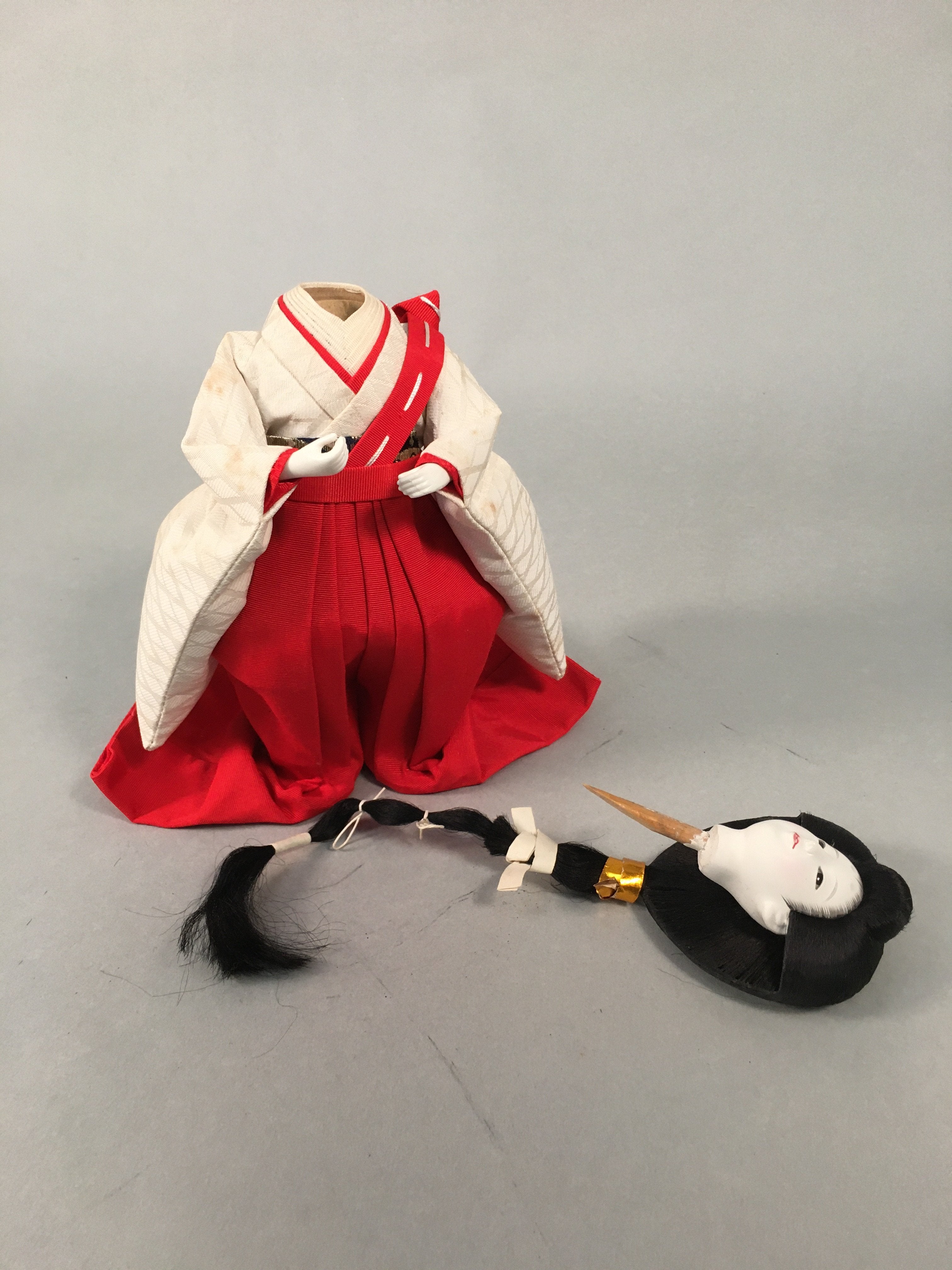 Japanese Hina Doll Court Lady Vtg Girls Day Decor Kimono Woman ID360