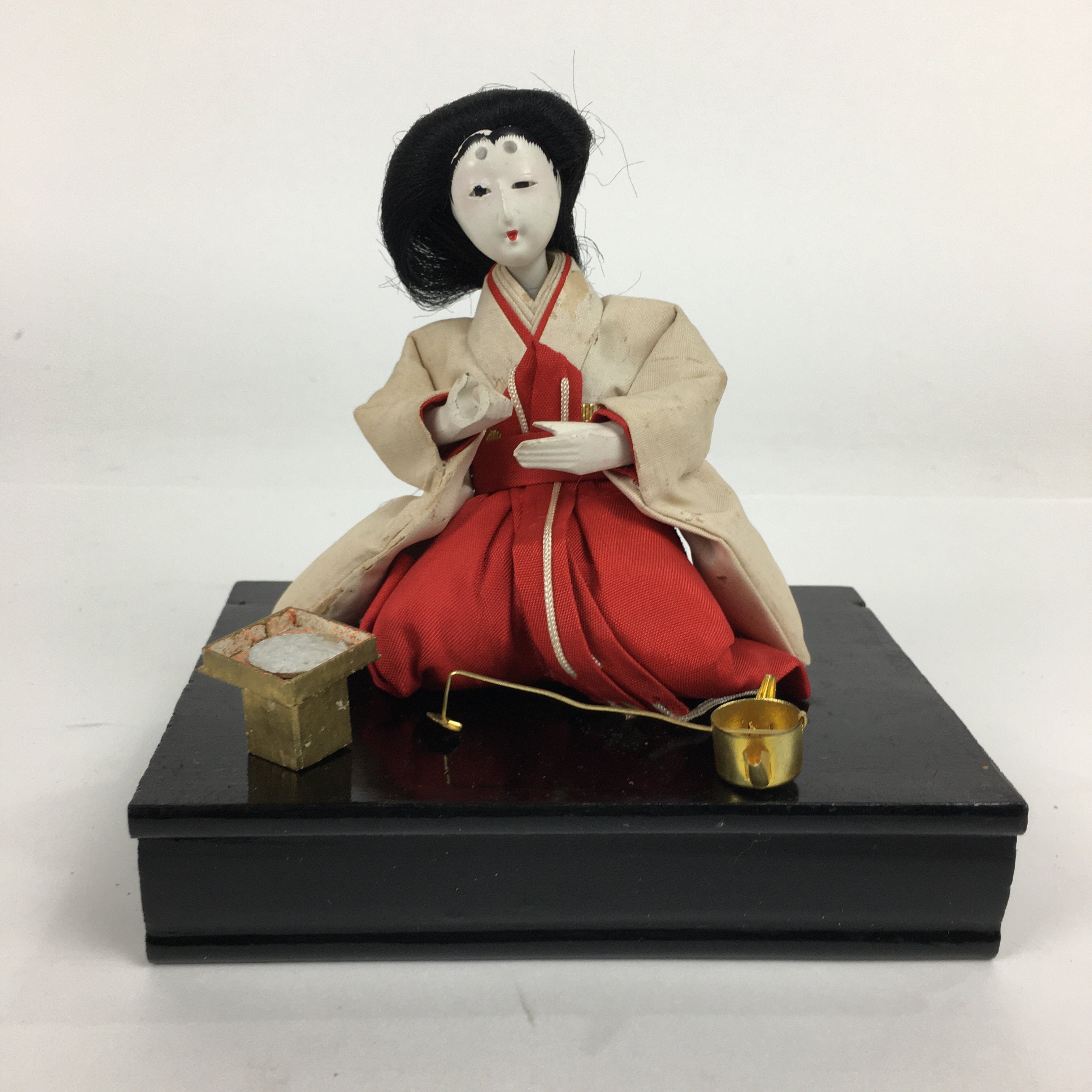 Japanese Hina Doll Court Lady Vtg Girls Day Decor Kimono Woman San-nin-kanjo ID3
