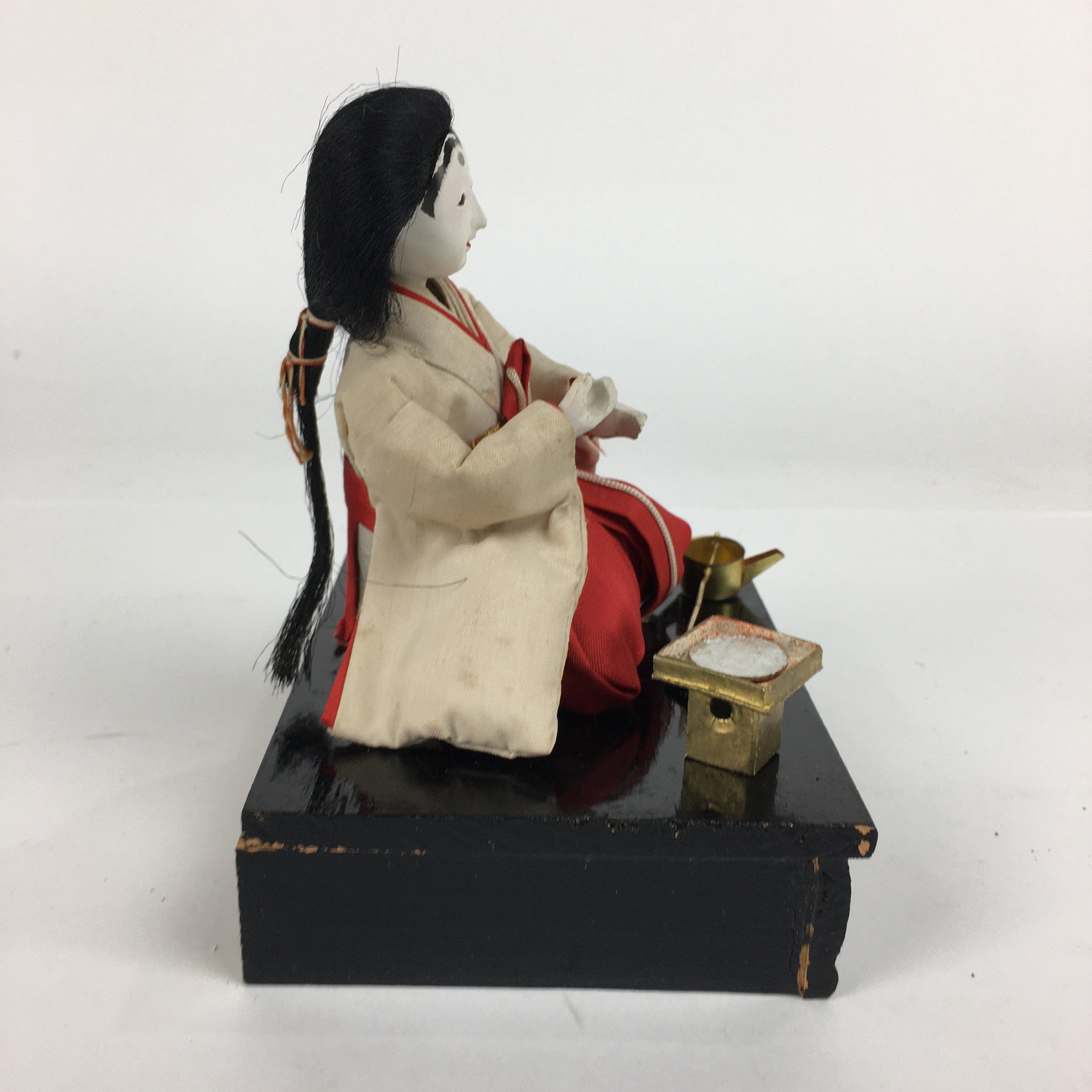 Japanese Hina Doll Court Lady Vtg Girls Day Decor Kimono Woman San-nin-kanjo ID3