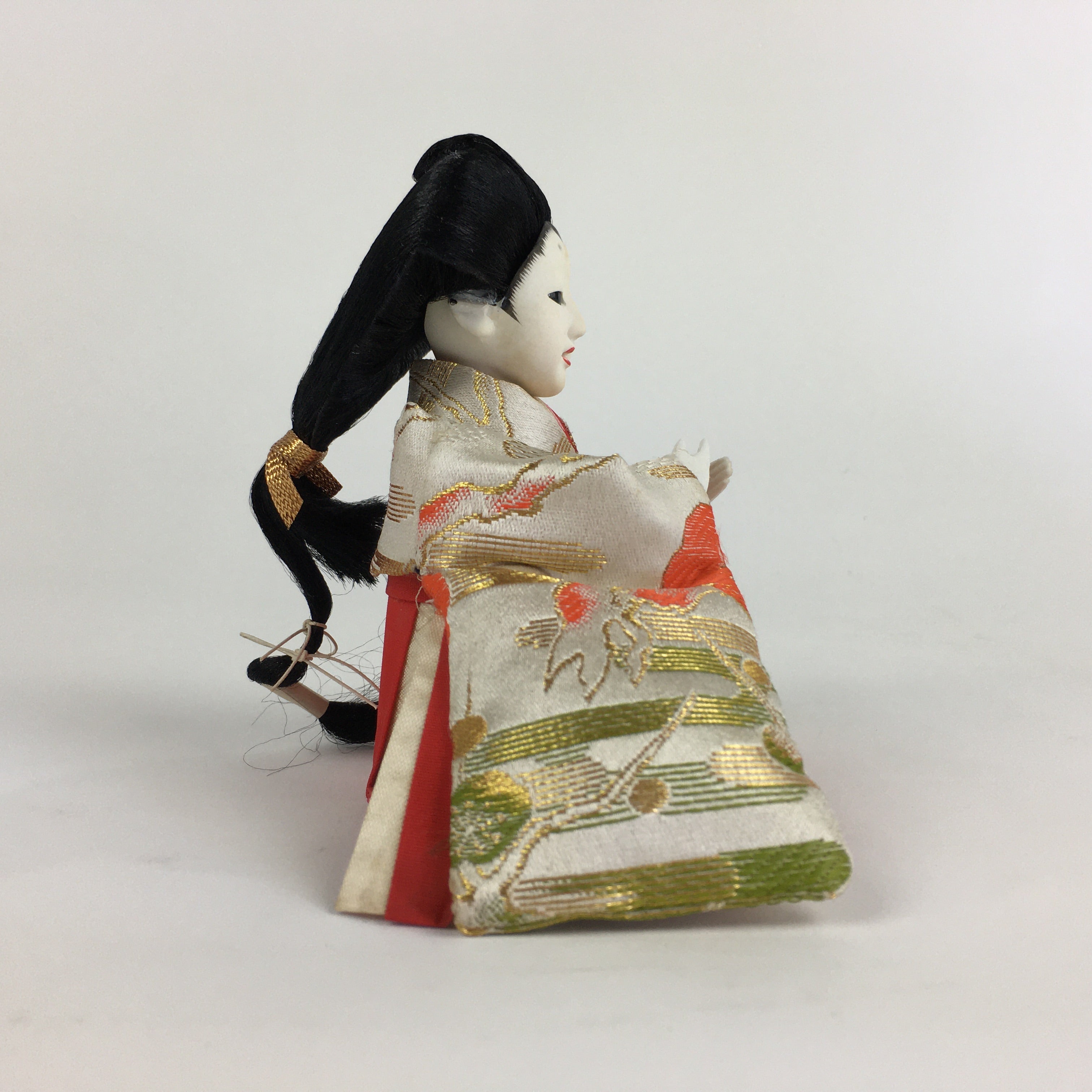 Japanese Hina Doll Court Lady Vtg Girls Day Decor Kimono Woman Sitting ID442