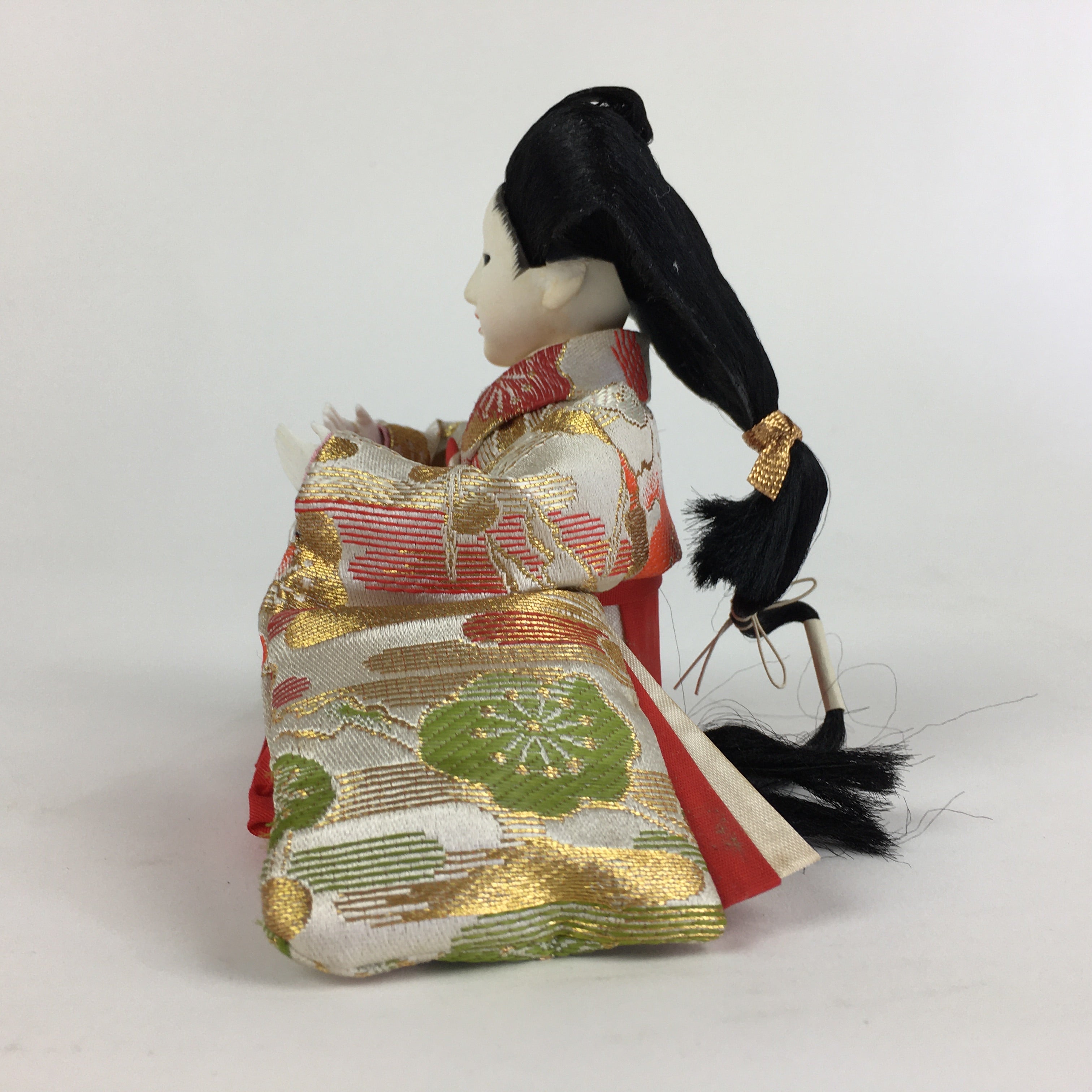 Japanese Hina Doll Court Lady Vtg Girls Day Decor Kimono Woman Sitting ID442