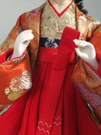 Japanese Hina Doll Court Lady Vtg Girls Day Decor Kimono Woman Standing ID294