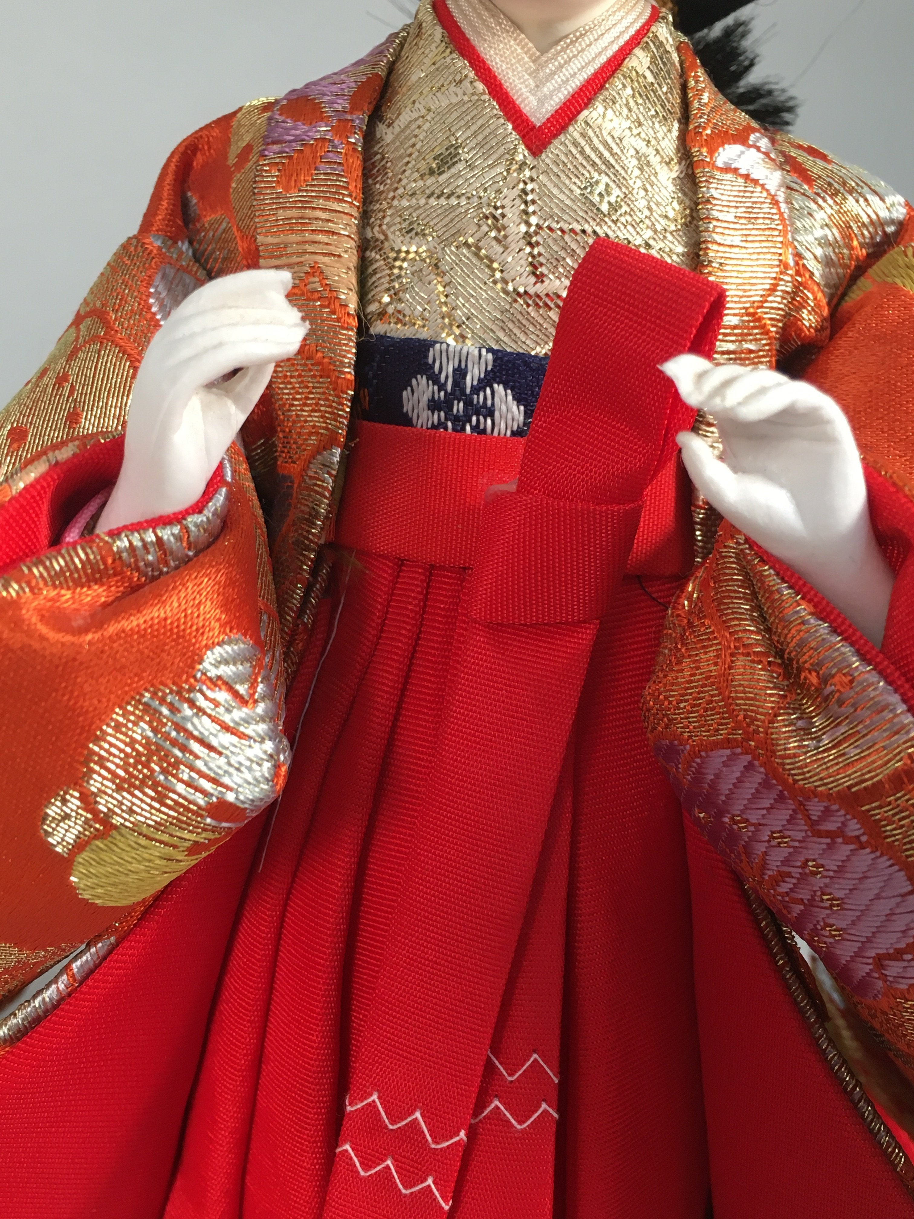 Japanese Hina Doll Court Lady Vtg Girls Day Decor Kimono Woman Standing ID294