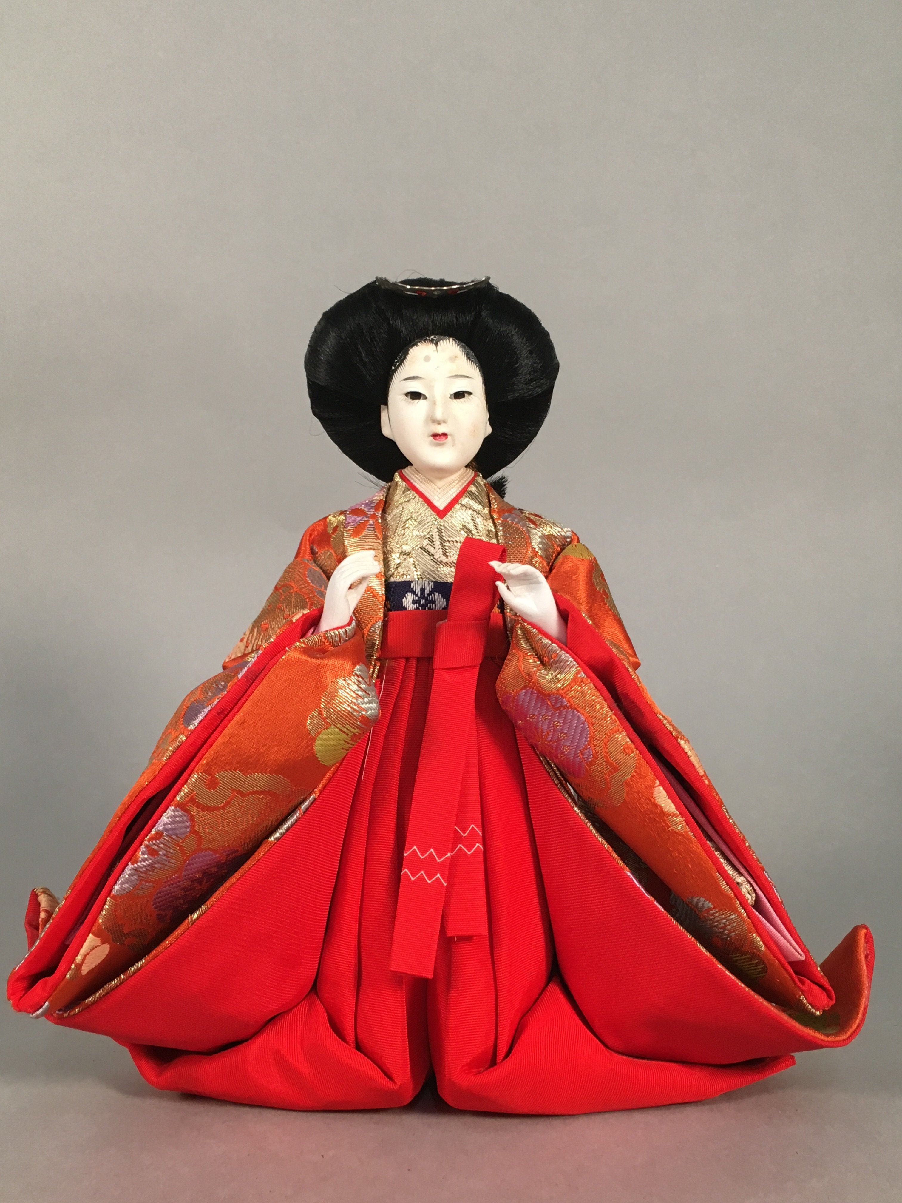 Japanese Hina Doll Court Lady Vtg Girls Day Decor Kimono Woman Standing ID294