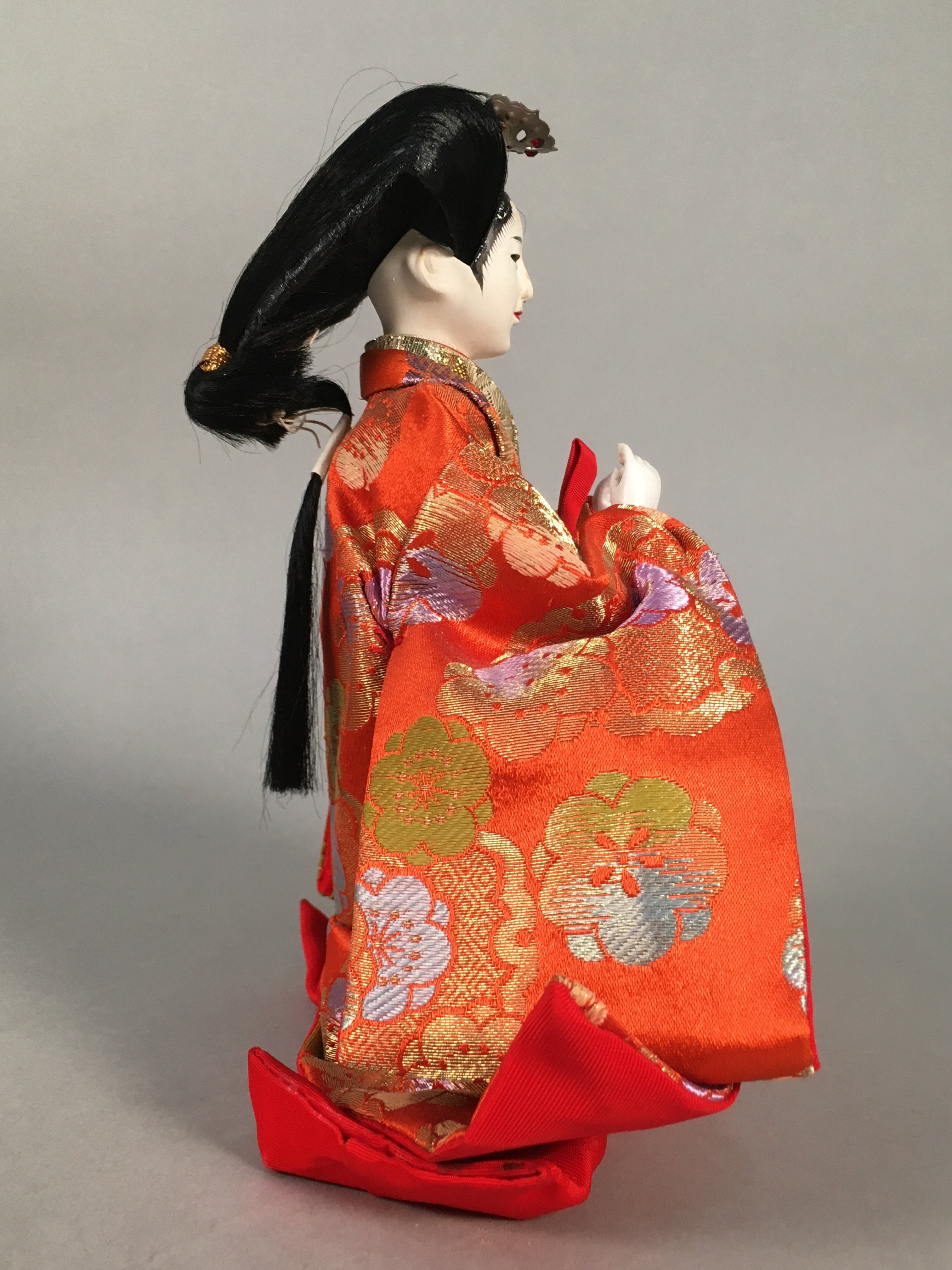 Japanese Hina Doll Court Lady Vtg Girls Day Decor Kimono Woman Standing ID294