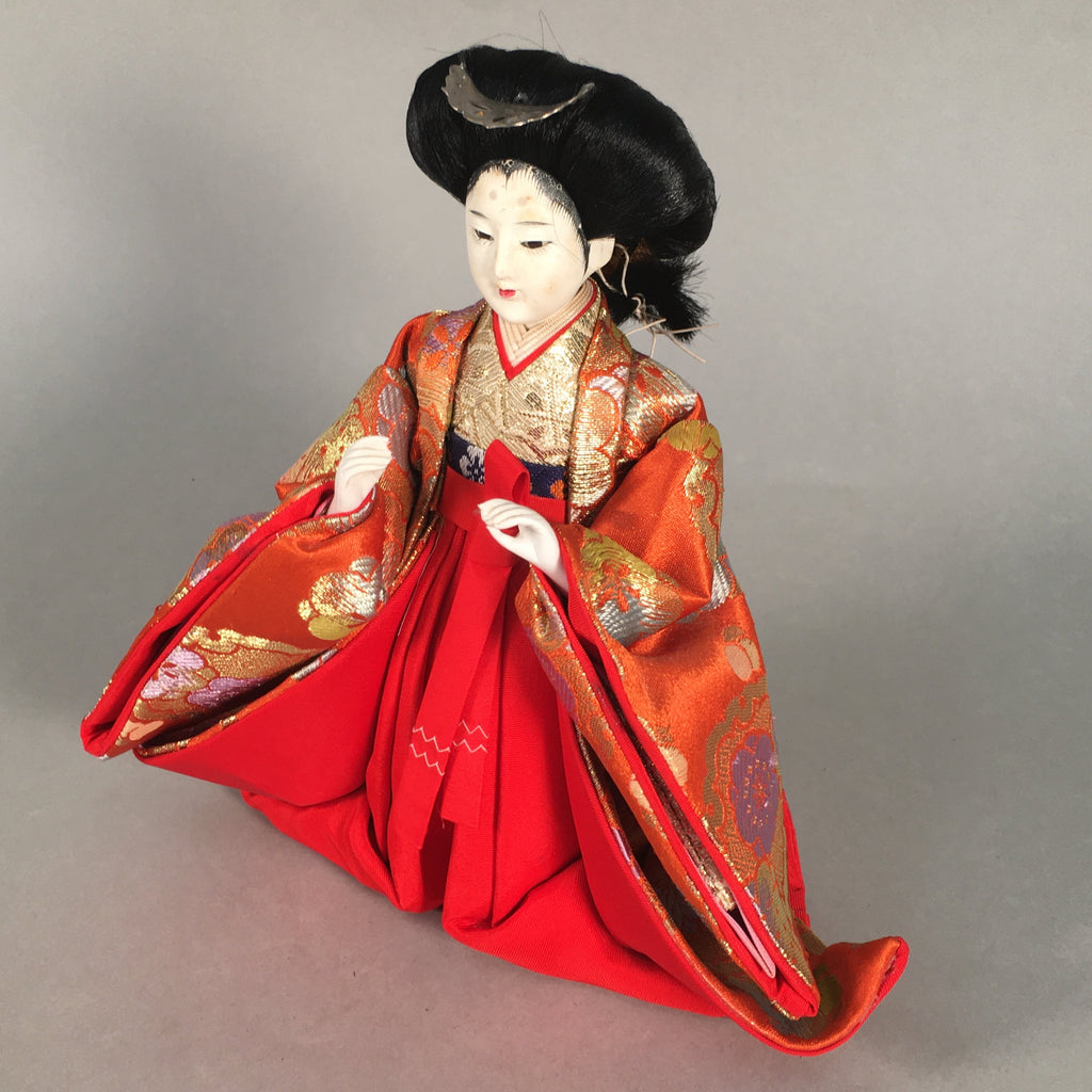Japanese Hina Doll Court Lady Vtg Girls Day Decor Kimono Woman Standing ID294