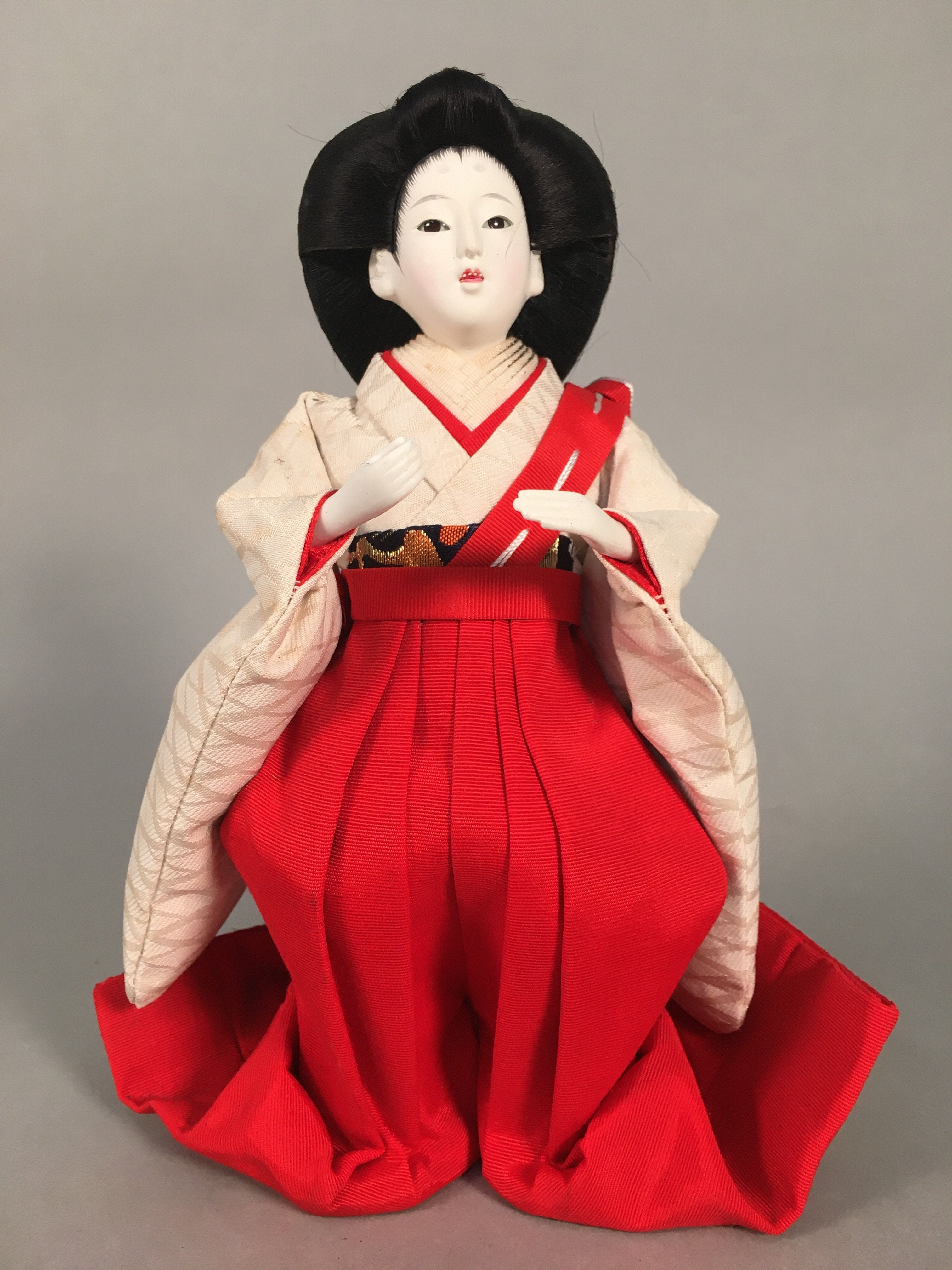 Japanese Hina Doll Court Lady Vtg Girls Day Decor Kimono Woman Standing ID295